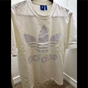 Adidas White Tee with White Logo